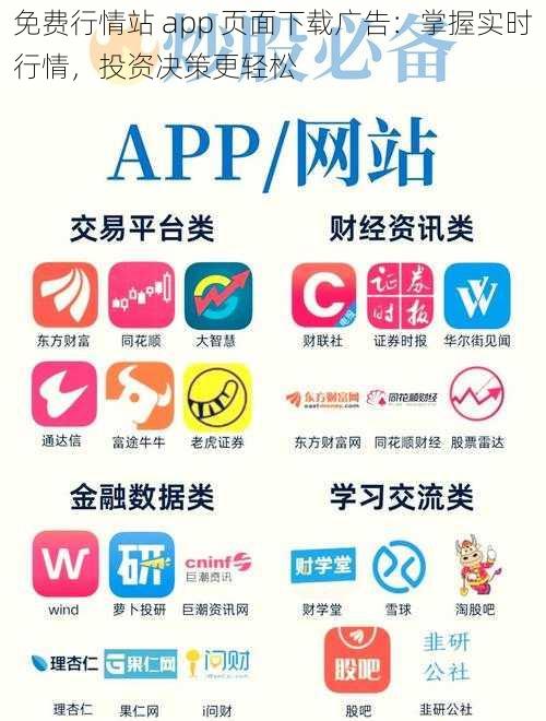 免费行情站 app 页面下载广告：掌握实时行情，投资决策更轻松