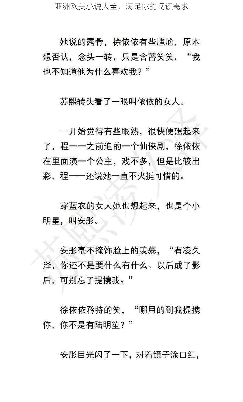 亚洲欧美小说大全，满足你的阅读需求